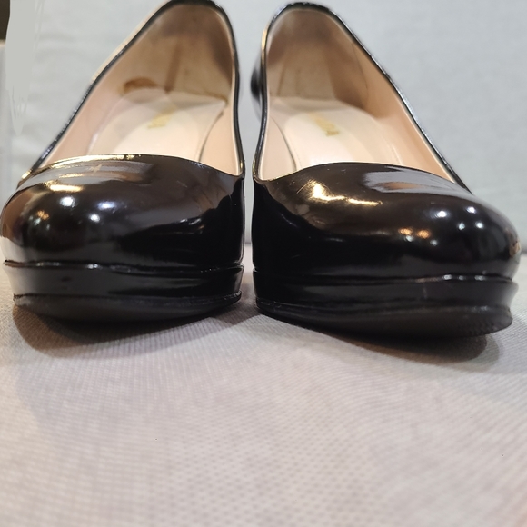 PRADA Patent Leather Pointed Toe Stiletto Heel Classic Platform Pump 36 - Picture 6 of 11